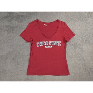 Chico State Shirt Adult Womens Medium Red Mom V-Neck College University NCAA